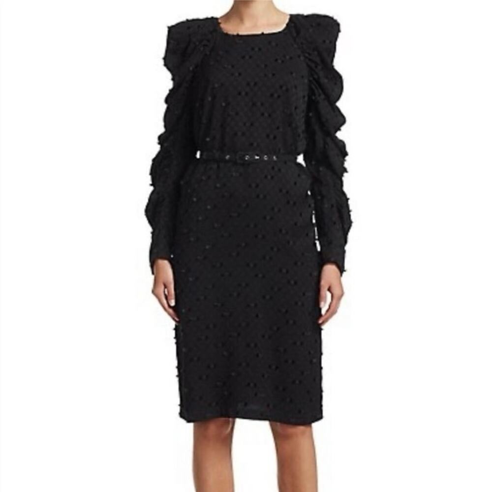 Rachel Comey Whiff Black Midi Dress Minimalist Designer Women’s Size 0